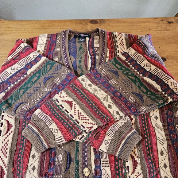 Vintage 90's Cotton Traders Coogie Style Cardigan Sweater Size XL - Picture 4 of 14